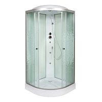 Душевая кабина AvaCan L908 с гидромассажем, 80×80 см, четверть круга, стекло с узором, универсальная ориентация, крыша.
