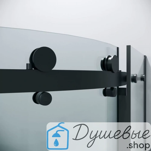 Душевое ограждение Grossman Classic 301.K33.04.9090.21.00 90х90х195 см полукруг раздвижная черный матовый стекло прозрачное фото 9