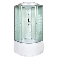 Душевая кабина AvaCan L980 80×80 см, четверть круга, стекло с узором, универсальная ориентация, с крышей, без гидромассажа
