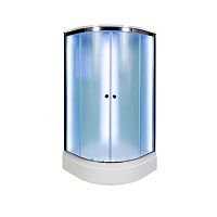 Душевая кабина AvaCan D278 S LED 80×80 см, четверть круга, матовое стекло, универсальная ориентация, с крышей, без гидромассажа