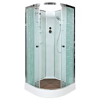 Душевая кабина AvaCan EM 1590 N, 90×90 см, четверть круга, стекло с узором, универсальная ориентация, без крыши, без гидромассажа